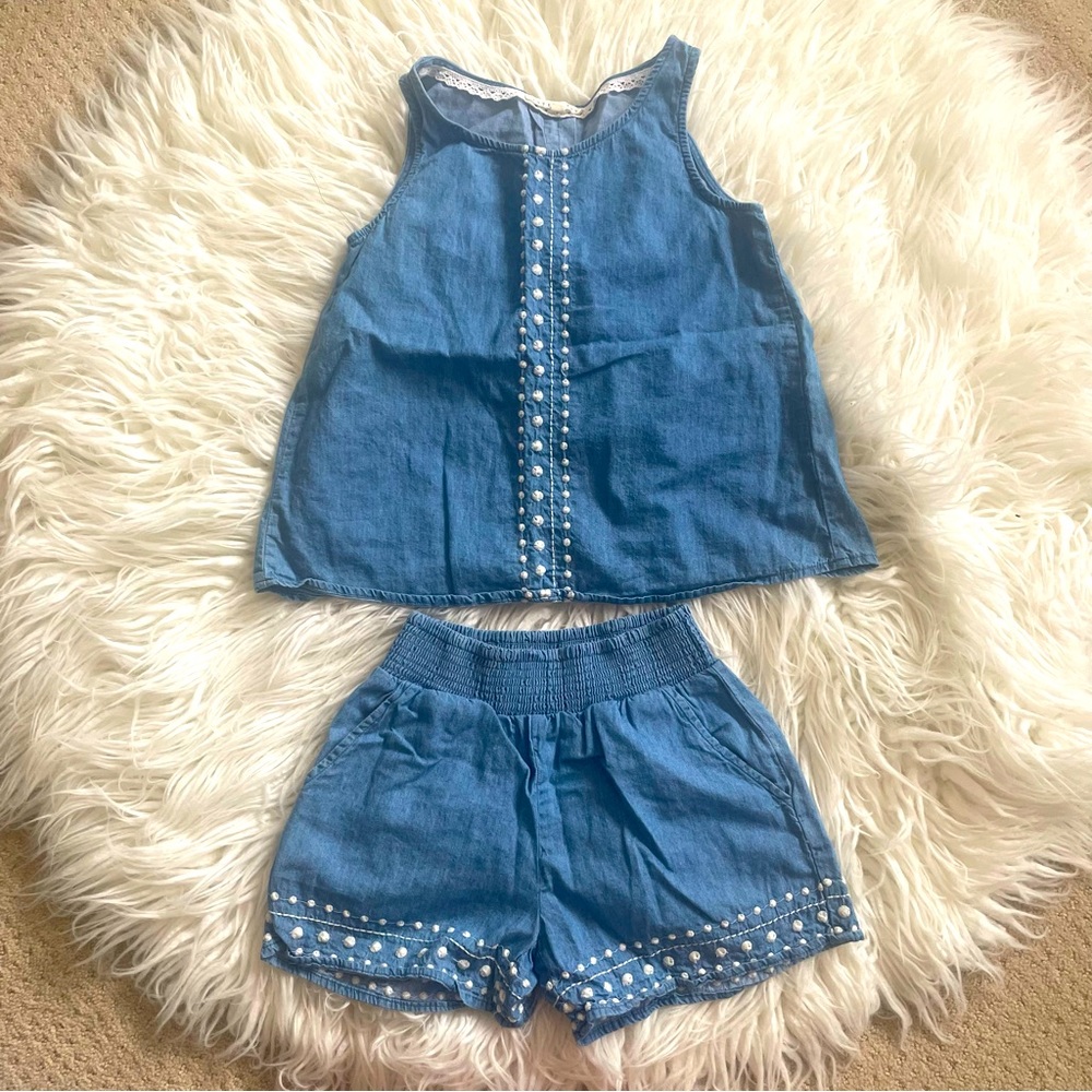 Copper Key - Kids Tank and Shorts - Chambray